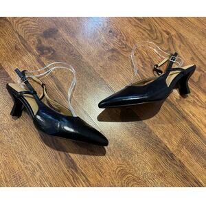 Madewell The Debbie Women's Kitten Heel Slingback Pumps – Black – Size 10 – NWOB
